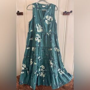 Wonderly Teal Floral Maxi Dress